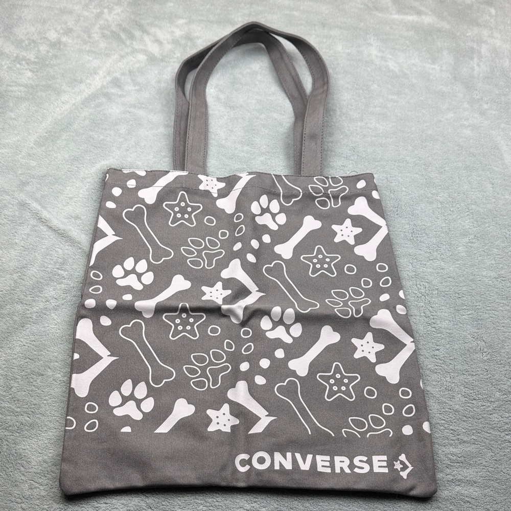 Converse Gray and White Dog Print Tote